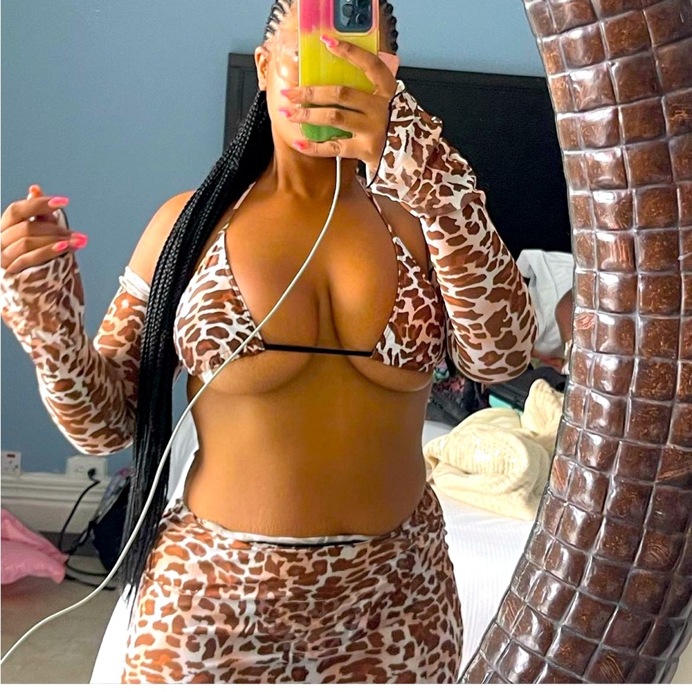 Leopard two piece and cover up